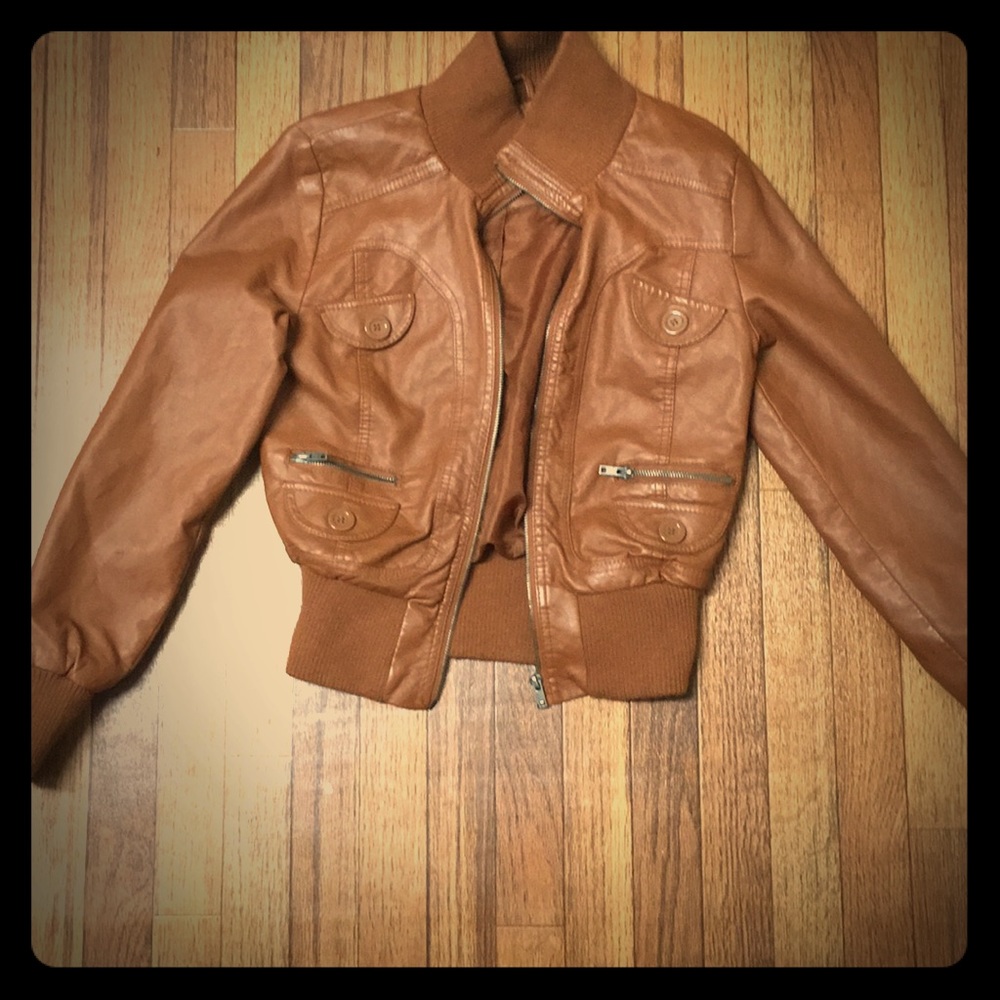 Brown bomber style jacket